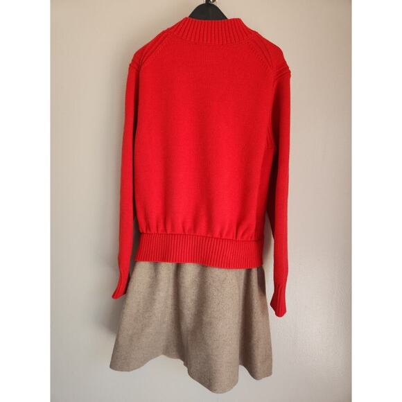 NWT Anthropologie Mare Mare Twofer Mock-Neck Sweater dress Sz S Red 9A401 - Picture 6 of 11